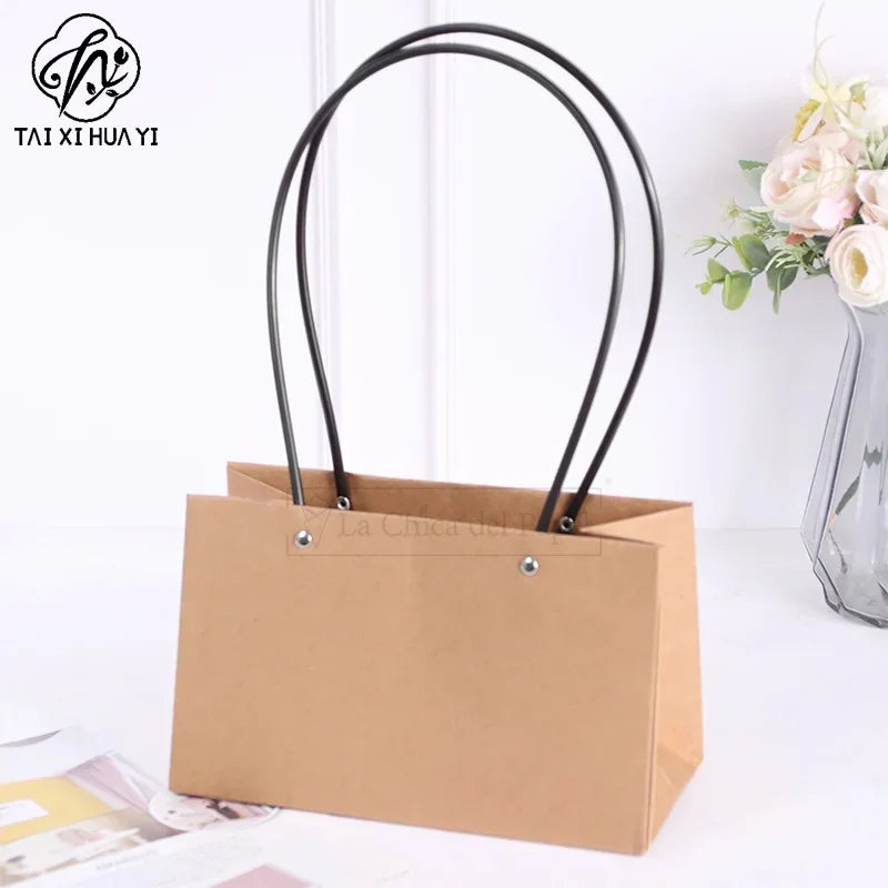 Popular Rectangular Floral Bouquet Packaging Gift Bag Flower Boxes for Bouquets Embossing Printing for Craft Paper Supplies