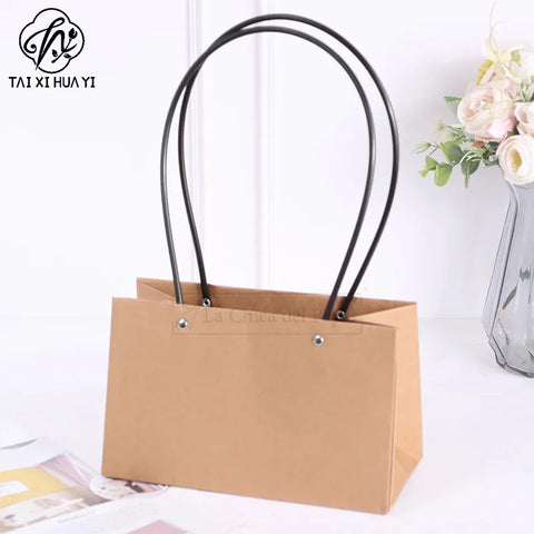 Popular Rectangular Floral Bouquet Packaging Gift Bag Flower Boxes for Bouquets Embossing Printing for Craft Paper Supplies