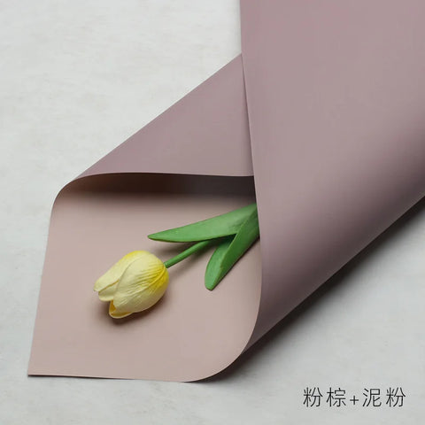 Handmade Ou Ya Two-Color Floral Wrapping Paper Waterproof Flower Packaging with Coating for Bouquets