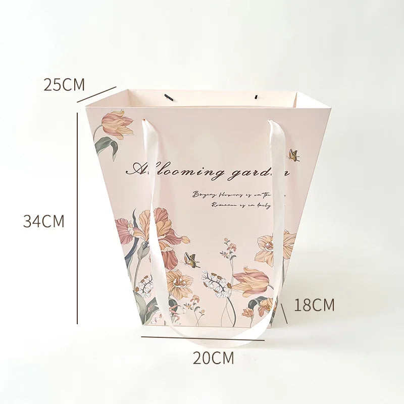 Flower Tote Bag Packaging Paper Bag Internet Famous square Hugging Bag Large Gift Bouquet Handbag