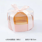 Round Cylinder Rose Flower Gift Box with UV Coating and Transparent Lid for Valentine's Day Fresh Flower Packaging