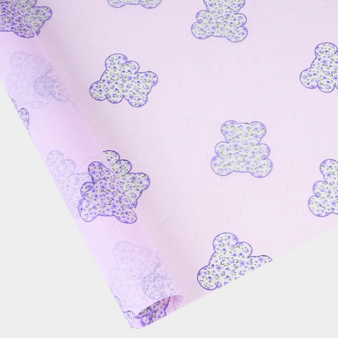 Korean Rose Flower Packaging Bear Print Soft Semi-Transparent Stretch Film for Garden Bear Cartoon Florist Supplies Gift Wrap
