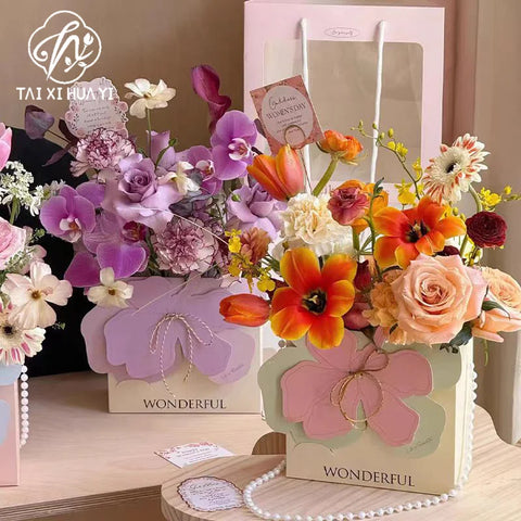 Portable Foldable Craft Paper Flower Box Handmade Floral Gift Packaging Materials for Flowers