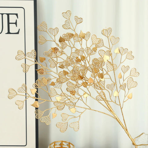 Golden Eucalyptus Ginkgo Gold Leaf Simulation Flower Hug Bucket Festive Christmas Wedding Graduation Decoration