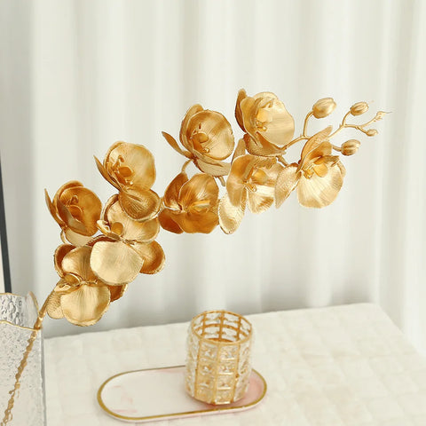Golden Eucalyptus Ginkgo Gold Leaf Simulation Flower Hug Bucket Festive Christmas Wedding Graduation Decoration