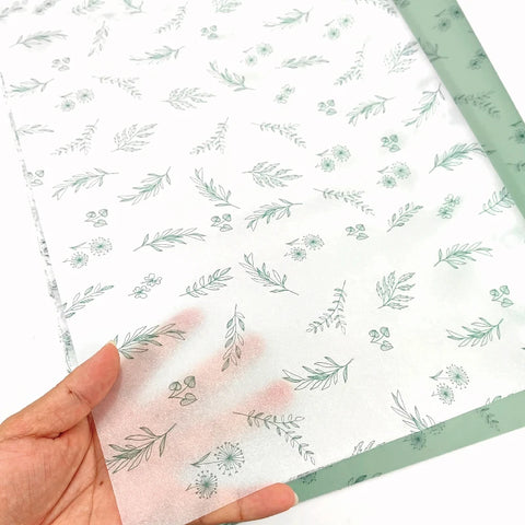 50*70cm White Recyclable Gift Wrapping Paper Flower Design for Clothing Underwear Shoes Socks Packaging