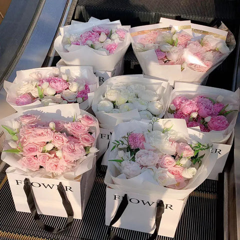 Flower Tote Bag Packaging Paper Bag Internet Famous square Hugging Bag Large Gift Bouquet Handbag