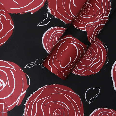 DIY Valentine's Day Gift 58*58cm Art Paper Rose & Carnations Wrapping Paper Virgin Pulp Style Flower Wrapping Paper