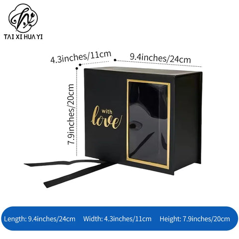 Custom Premium Elegant Luxury Flower Bouquet Box for Valentine's Day Candle Set Mini Perfume Gift Box for Love Gifts