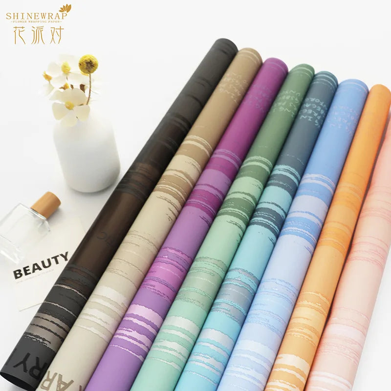 Custom Factory-Designed Sunset Floral Bouquet Wrapping Paper Single-Sided Coated Waterproof Letter Print Packaging Paper