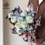 58*58cm Colorful Flower Design Waterproof Wrapping Paper Golden Package Bouquet Packaging Supplies