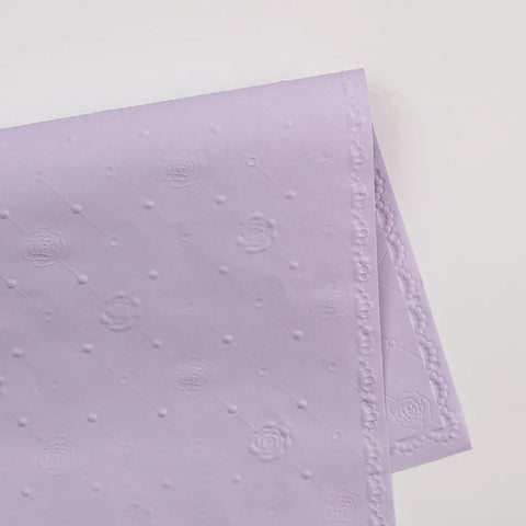 Fresh Flower Bouquet and Gift Wrapping 52x52cm Rose Pattern Embossed Specialty Paper with PE Coating for Valentine's Day