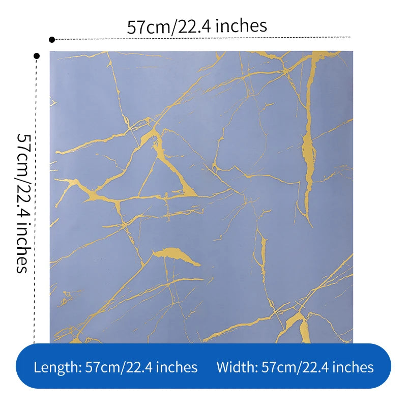 Golden Marble Patterned Flower Packaging Paper Single-Sided Matte Coated Bouquet Packaging