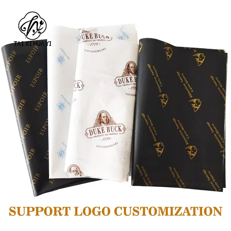 Customized Printed Logo Gold Waterproof Eco-friendly Recyclable Gift Wrapping Tissue Rose Mixed Pulp Packaging รูปสินค้ารอง