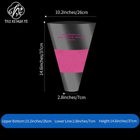 Wholesale Single Rose Packing Supplies Semi-transparent Flower Bouquet Bags PE Coating on Single Side for Florists