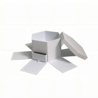 Double Layer Hexagon Flower Gift Box Cardboard Recycled Materials Embossing Printing Rigid Box Recyclable