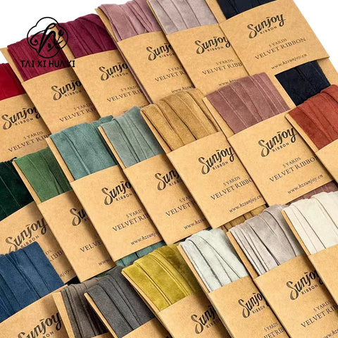 Dutch Velvet Ribbon Roll Modern Velvet Gift Ribbon for Handmade Craft Ornaments Wedding Gift Wrapping