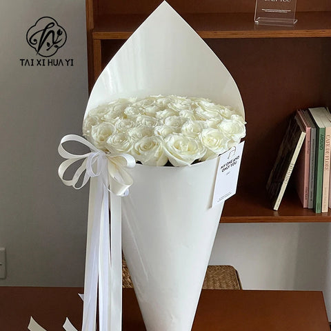 Premium Large Rose Wrapping Paper for Fresh Flower Bouquets Waterproof PE Coating for Packaging Paper