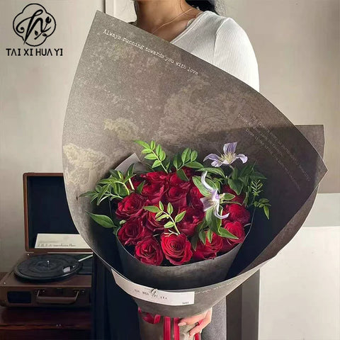 Flower Wrapping Paper Plastic Wrapping Paper Maillard Cappuccino Bouquet Wrapping Premium Handmade DIY Virgin