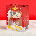 Christmas Paper Transparent Window Gift Bag Gold Stamping Recyclable Eco-friendly Doll for Handbag for Christmas Eve