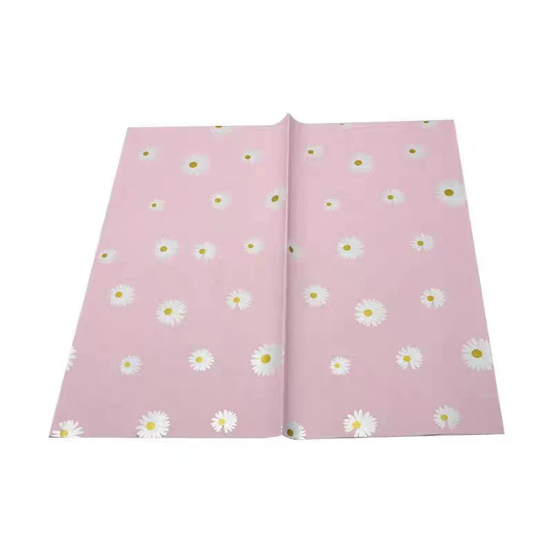 Simple and Fresh Flower Printed Waterproof Material for Flower Shop Bouquet Packaging Paper