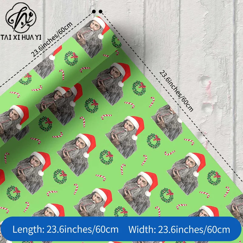 Eco-Friendly Recyclable Christmas for Wrapping Paper 60x60cm Custom Printed Gift Wrap for Holiday Presents