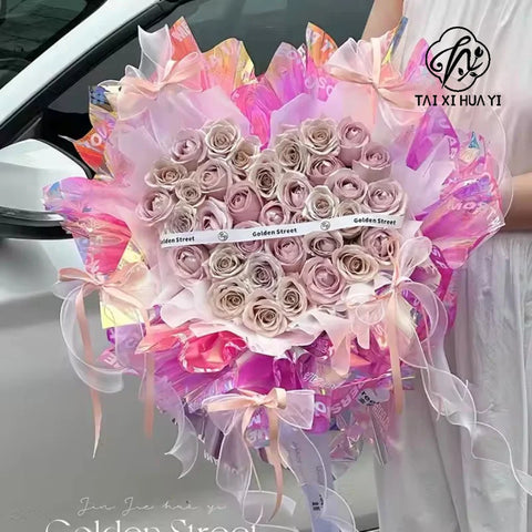 Colorful World Bouquet Packaging Paper Single-Sided Coated Film