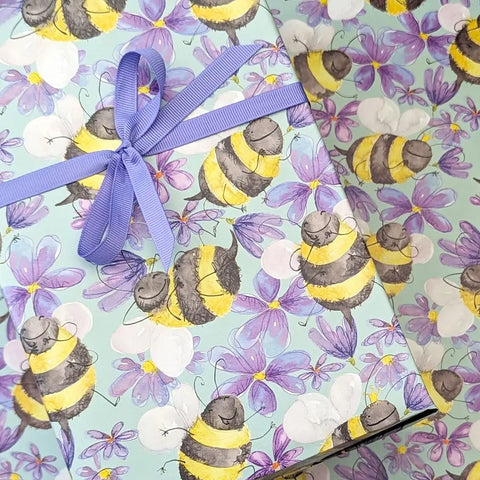Factory Direct Supply Bumblebee Pattern Eco-Friendly Waterproof Duplex Board Gift Wrapping Paper for Books and Packaging