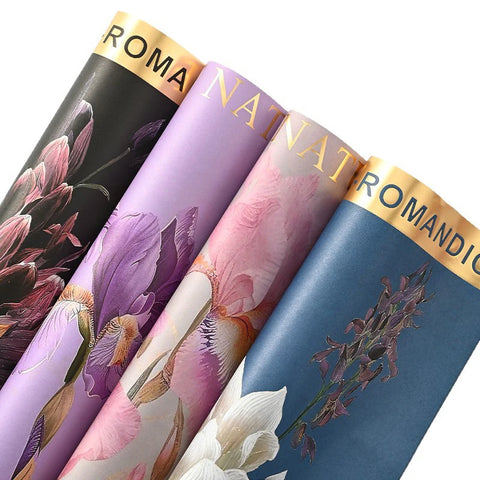 Fauvism Flower Wrapping Paper Floral Texture Water-proof Eco-Friendly Kraft Paper for Hot Stamping Arrangements Single Side
