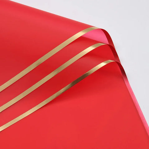 Waterproof Gold Edge Jelly Film Flower Wrapping Paper Matte Translucent Bouquet Recyclable Customizable Shop Packaging Material