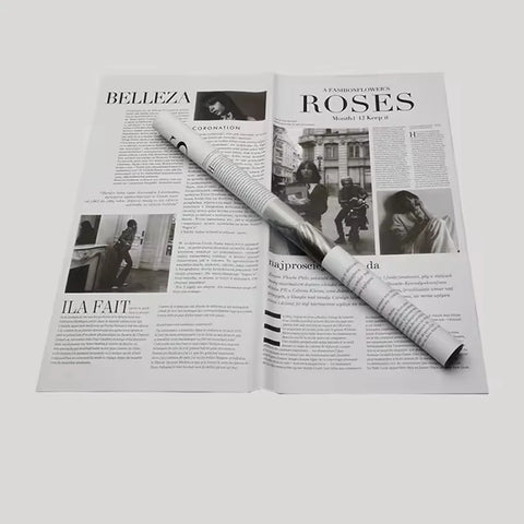 Modern Girl Weekly Series English Newspaper Gift Pack New Fashion Flower Packaging Paper with Single Side Coating