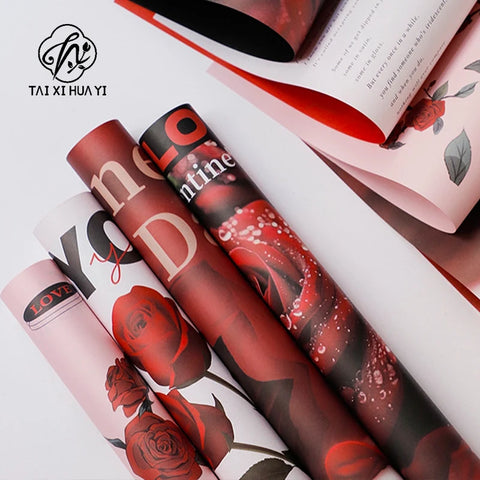 Valentine's Day Waterproof Flower Wrapping Paper Bouquet Packaging Material with Double Sided PE Coating