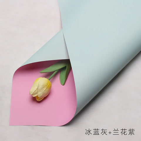 Handmade Ou Ya Two-Color Floral Wrapping Paper Waterproof Flower Packaging with Coating for Bouquets