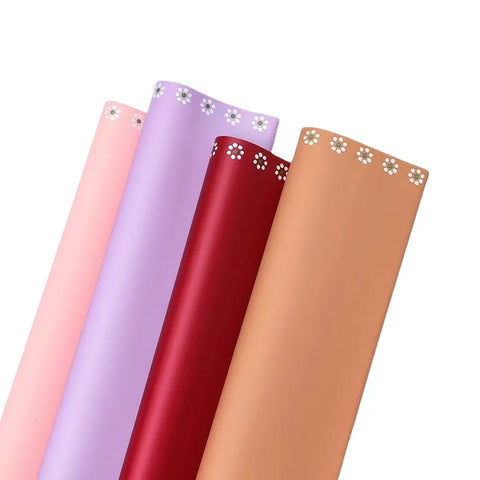 New Small Flower Ouya Paper Eco-Friendly Water-proof Coated Single Side Recyclable Solid Color Bouquet