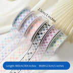 Floral Decorative Ribbons for DIY Hair Bows Snowflake Tulle Wrapping Ribbon Rainbow Polka Dot Polyester Ribbon for Birthday