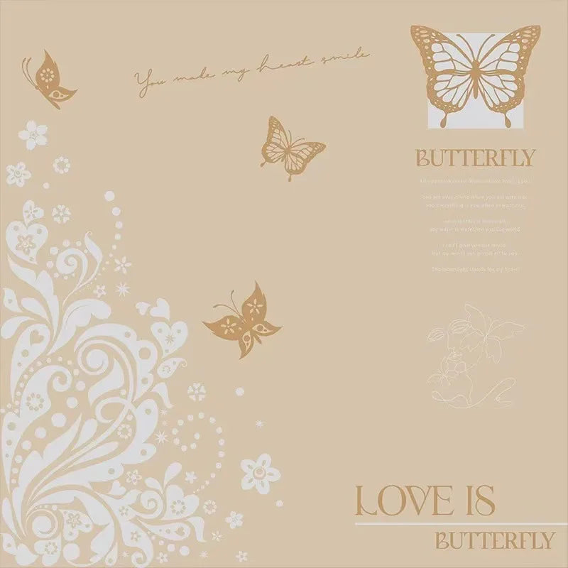 Waterproof Gift Bouquet Packaging Paper Nosha Paper with Single-sided Coating Butterfly Print Design