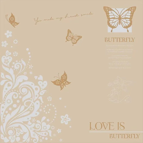 Waterproof Gift Bouquet Packaging Paper Nosha Paper with Single-sided Coating Butterfly Print Design