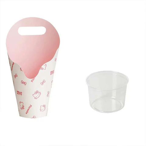 New Flowery Brand Recyclable Oil-Painted Handheld Ice Cream Shaped Stamping Paperboard Liner Customizable Gift Craft Box