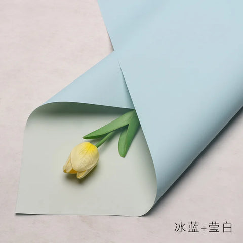 Handmade Ou Ya Two-Color Floral Wrapping Paper Waterproof Flower Packaging with Coating for Bouquets