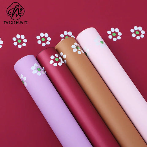 New Small Flower Ouya Paper Eco-Friendly Water-proof Coated Single Side Recyclable Solid Color Bouquet