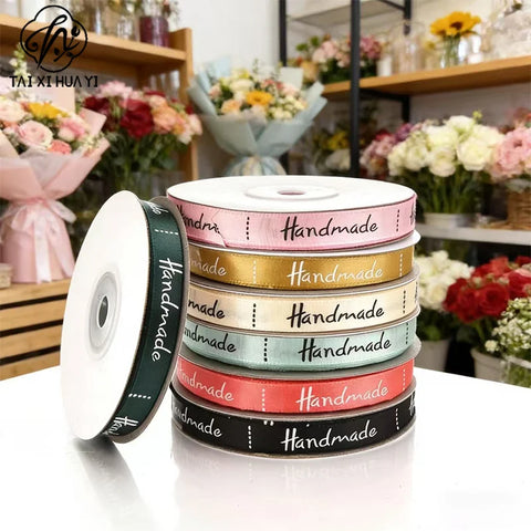 Wholesale Eco-friendly Polyester Printed Handmade Single Face Slogan Cake Decorative Ribbon Wedding