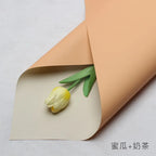 Handmade Ou Ya Two-Color Floral Wrapping Paper Waterproof Flower Packaging with Coating for Bouquets