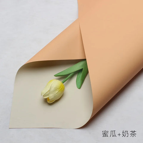 Handmade Ou Ya Two-Color Floral Wrapping Paper Waterproof Flower Packaging with Coating for Bouquets