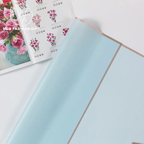 Wholesale Waterproof Flower Wrapping Paper with Golden Edge Bouquets Single Side Coated Florist Packaging