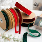 Single Sided 1cm & 2.5cm Velvet Non Elastic Plush Belt Luxury Christmas & Valentine's Day DIY Bow Accessory for Weddings