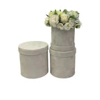 Set of 3 Velvet Round Cylinder Rigid Boxes Floral Shop Supplies for Fresh Flowers Bouquet Packaging Holiday Gift