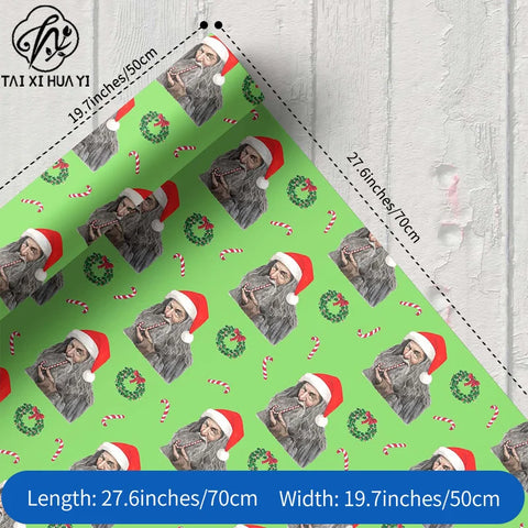 Eco-Friendly Recyclable Christmas for Wrapping Paper 60x60cm Custom Printed Gift Wrap for Holiday Presents