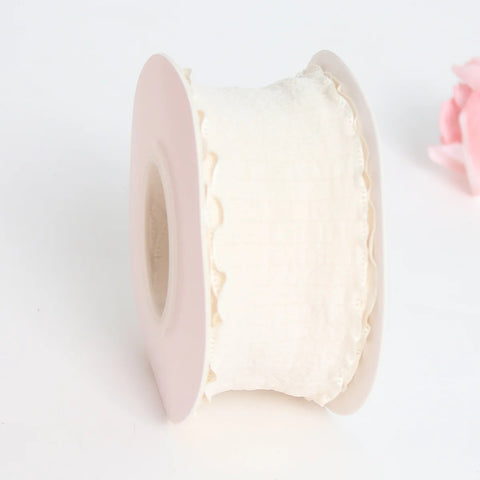 Luxury Folded Satin Ribbon Wavy Roll with Ruffled Edge-Fashionable Strap for Valentine's Day Wedding & Christmas Gift Wrapping