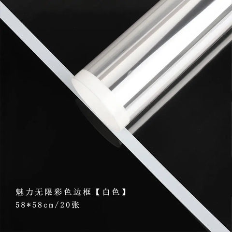 Transparent Border Coated Single-Sided OPP Waterproof Eco-Friendly Recyclable Offset Printing Compatible Flower Paper