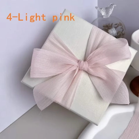 5cm Luxury Glitter Chiffon Organza Ribbon Crafts Floral Bouquets Wedding Christmas Car Party Decorations Valentine's Day Gift